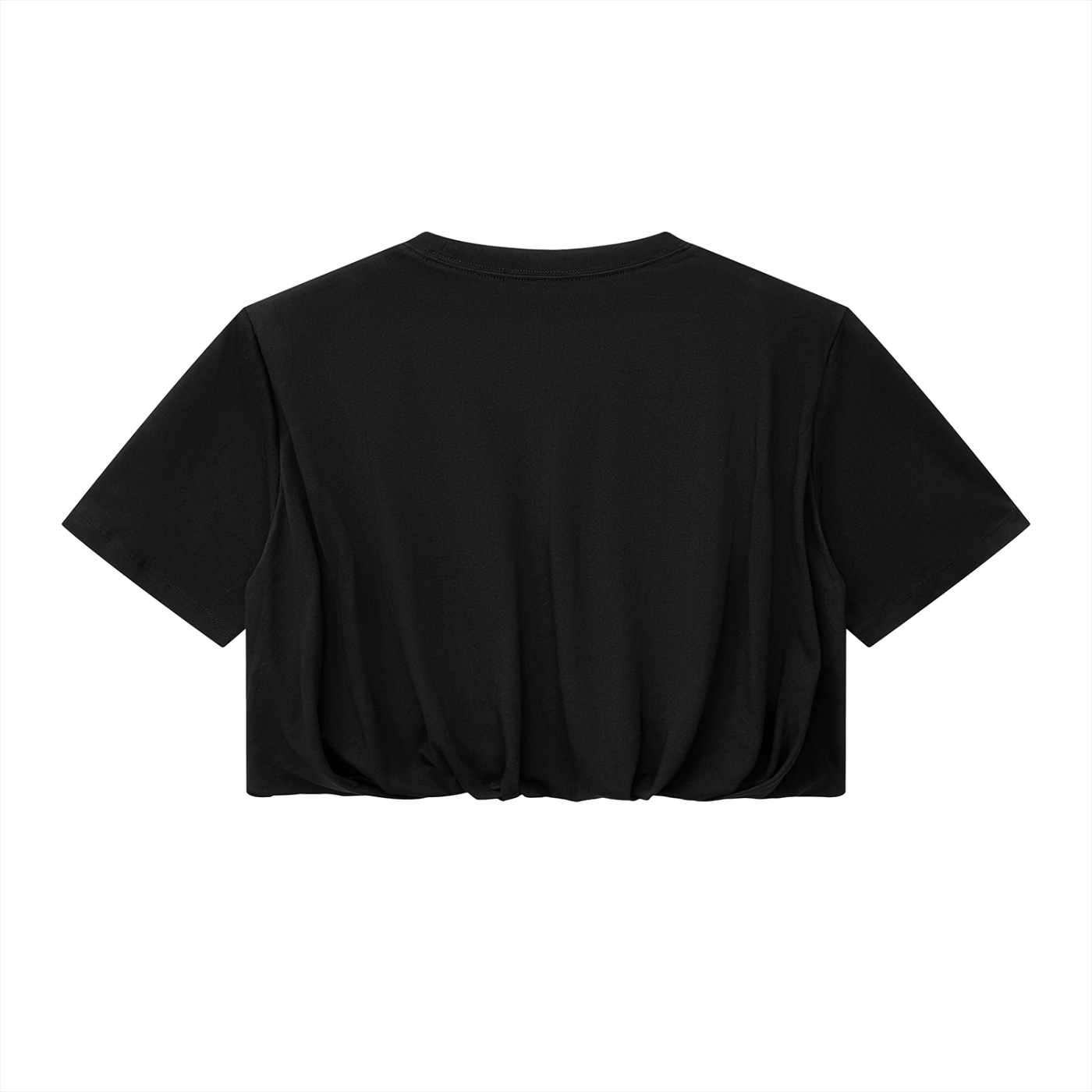 Lovida Crop Bubble Hem T-Shirt
