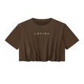Lovida Crop Bubble Hem T-Shirt