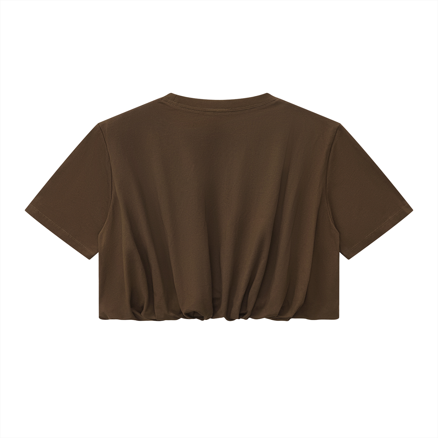 Lovida Crop Bubble Hem T-Shirt